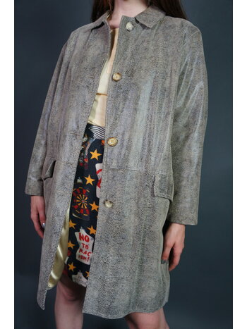 Nina Ricci Snake Print Leather Coat
