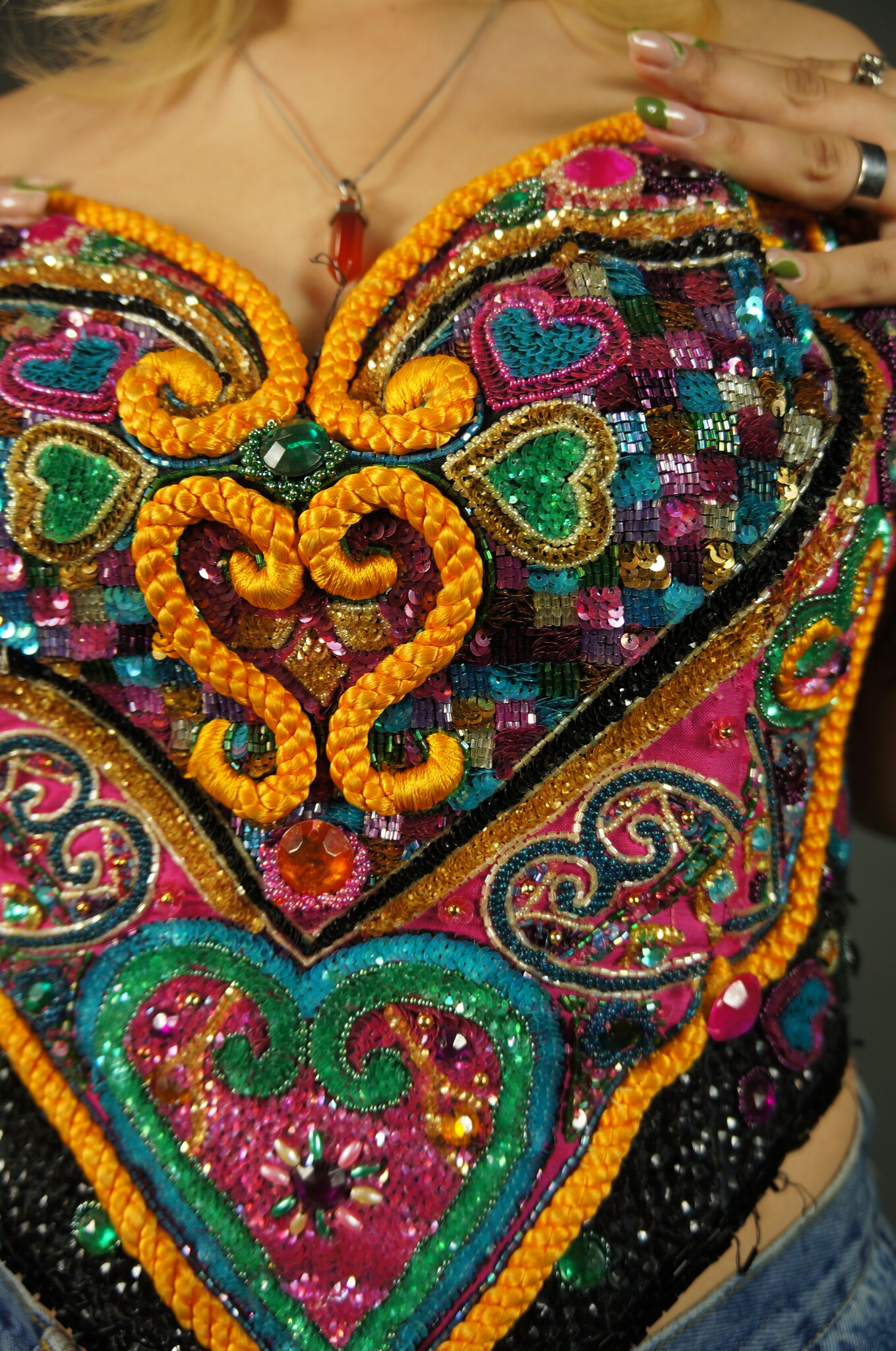 Queen of Hearts Sequin Bustier Top