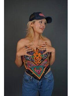 Queen of Hearts Sequin Bustier Top