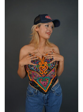 Queen of Hearts Sequin Bustier Top