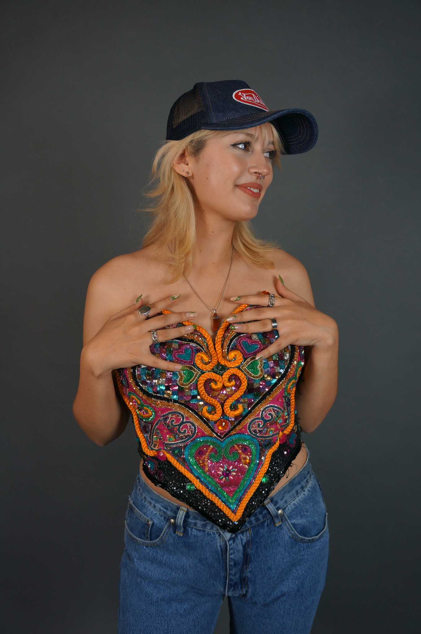 Queen of Hearts Sequin Bustier Top