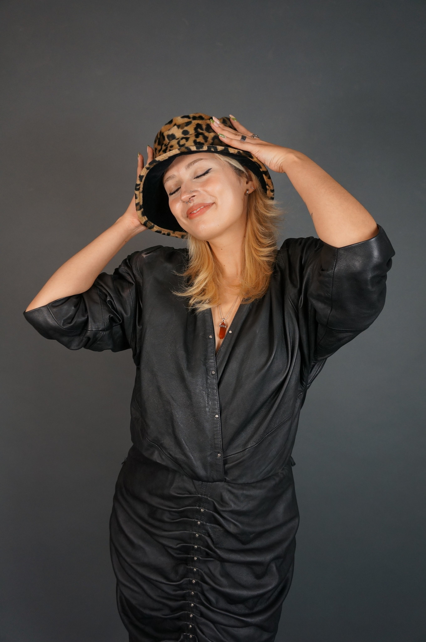 80's Leather Dress Tina