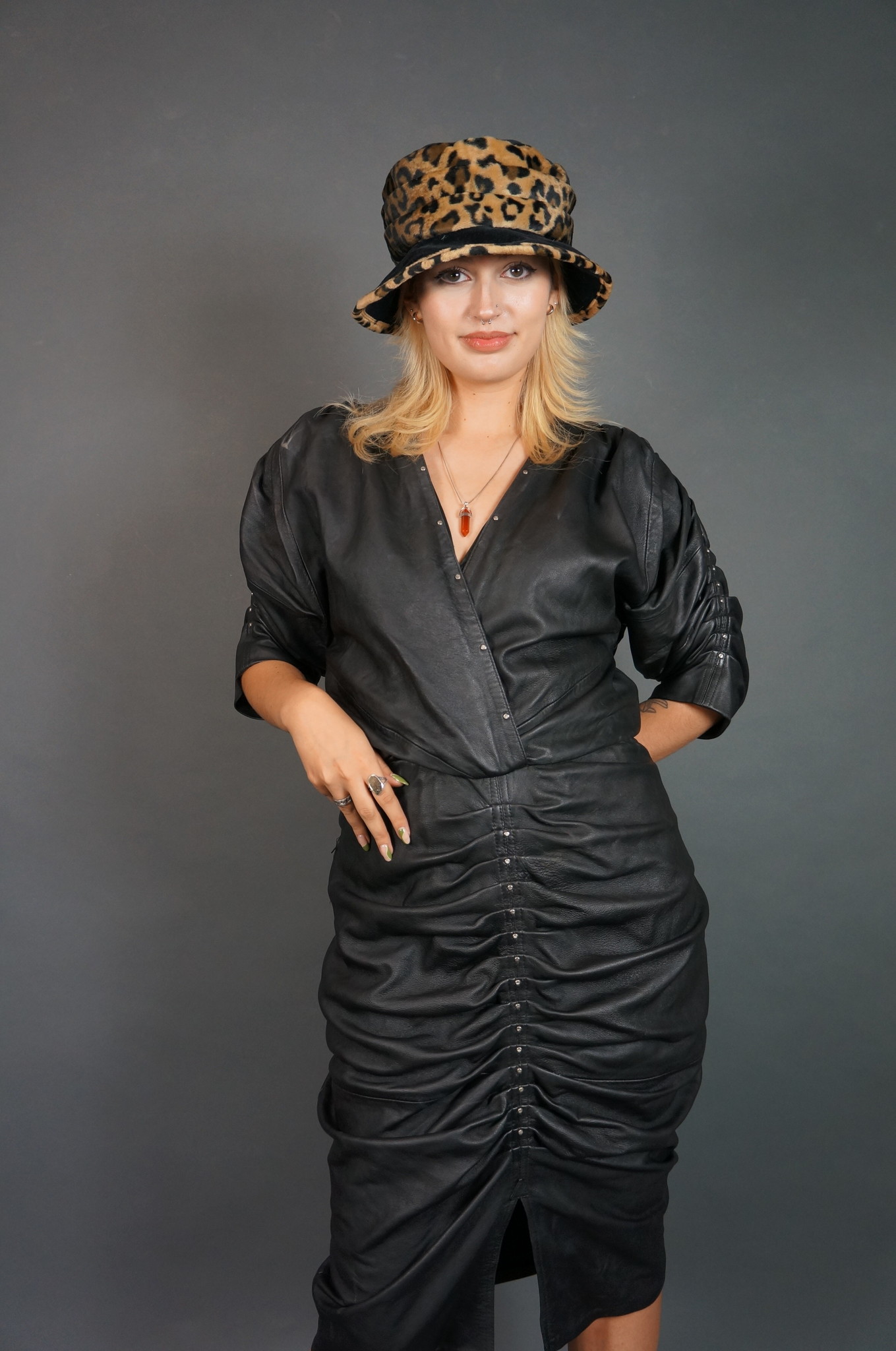 80's Leather Dress Tina