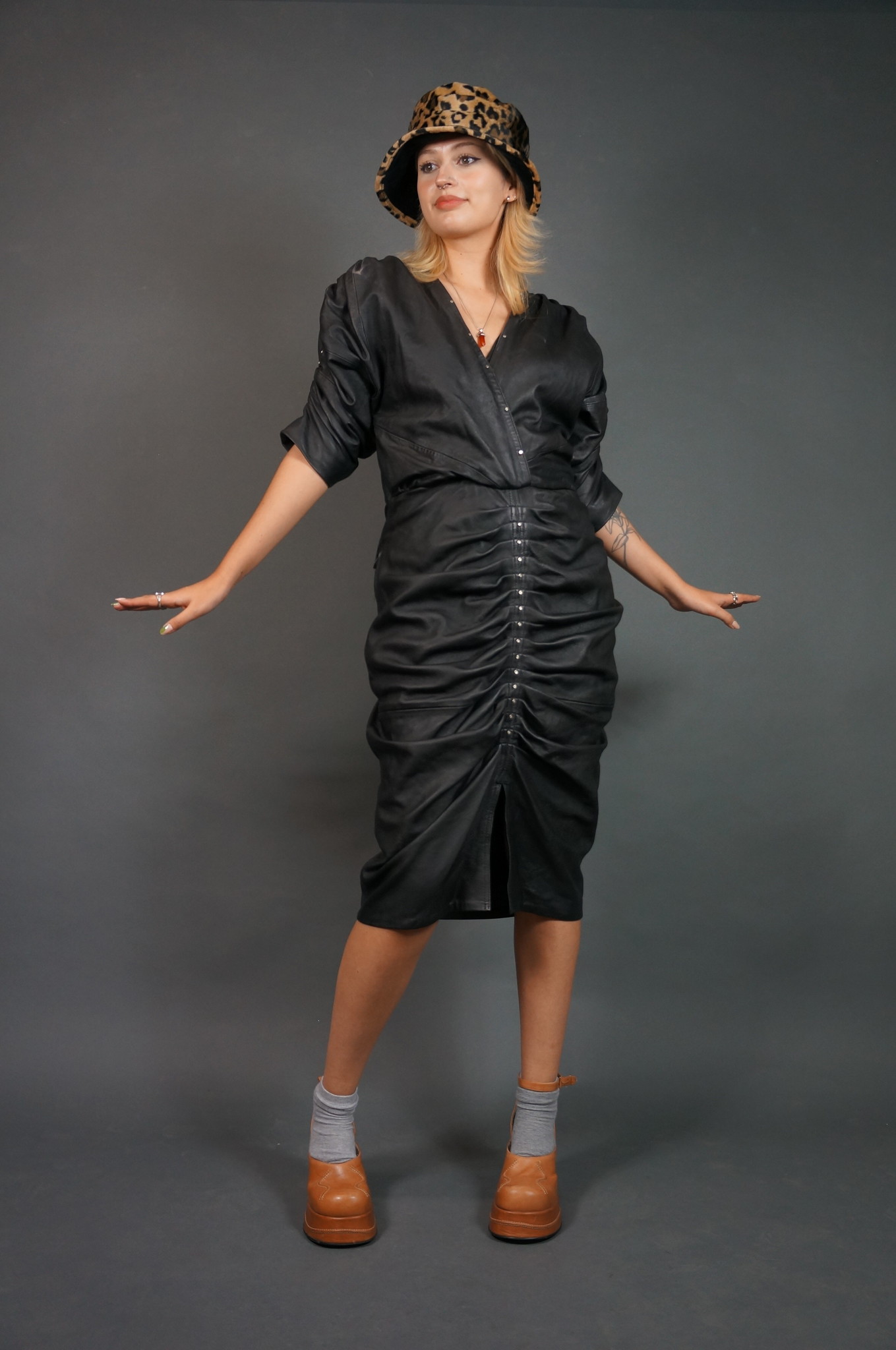 80's Leather Dress Tina