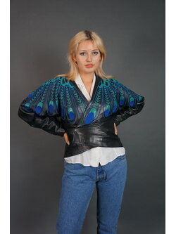 Jean Claude Jitrois Peacock Leather Jacket