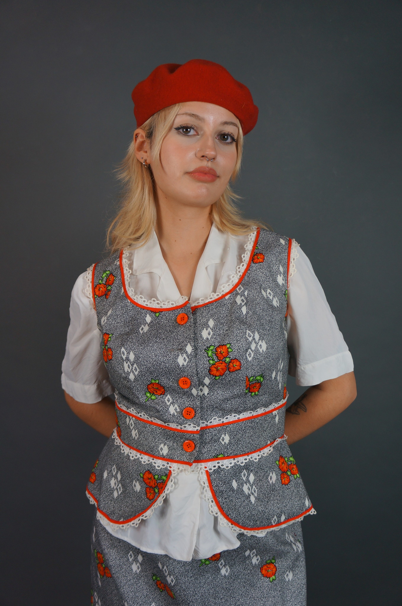 70's Orange Flower Co-ord Set