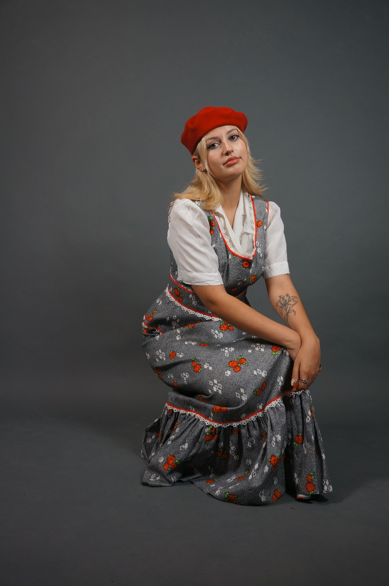 70's Orange Flower Co-ord Set