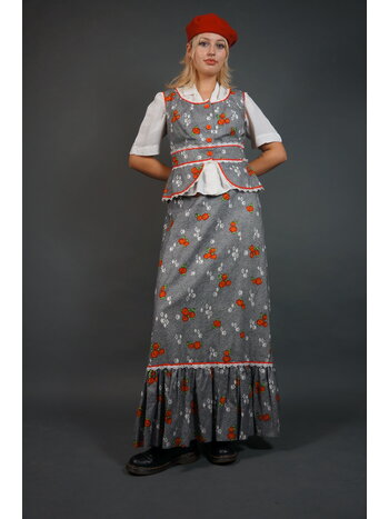 70's Orange Flower Co-ord Set