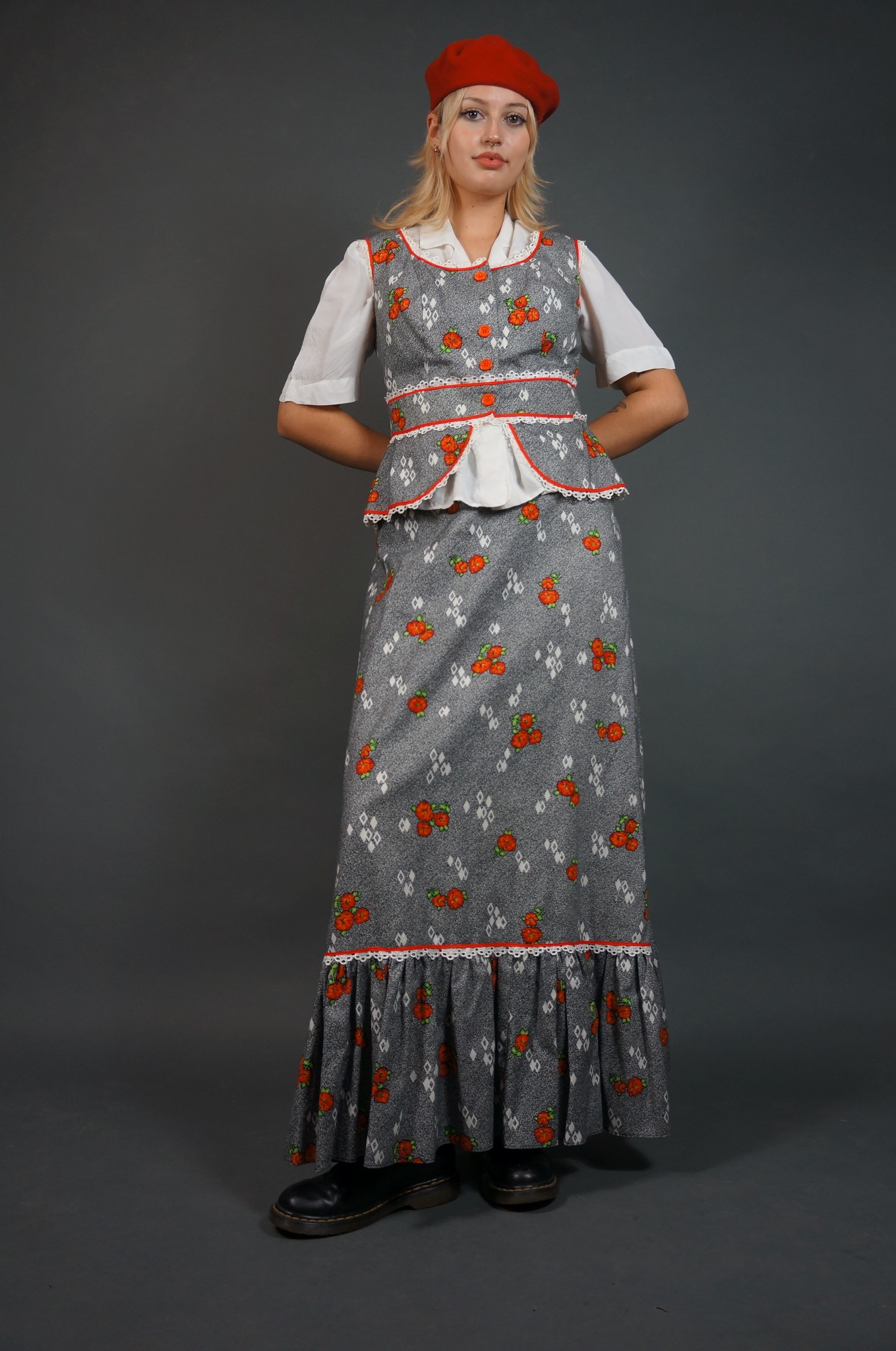 70's Orange Flower Co-ord Set