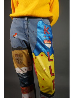 Handpainted Beer Jeans