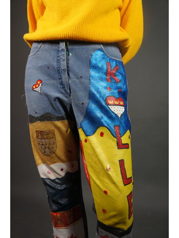 Handpainted Beer Jeans