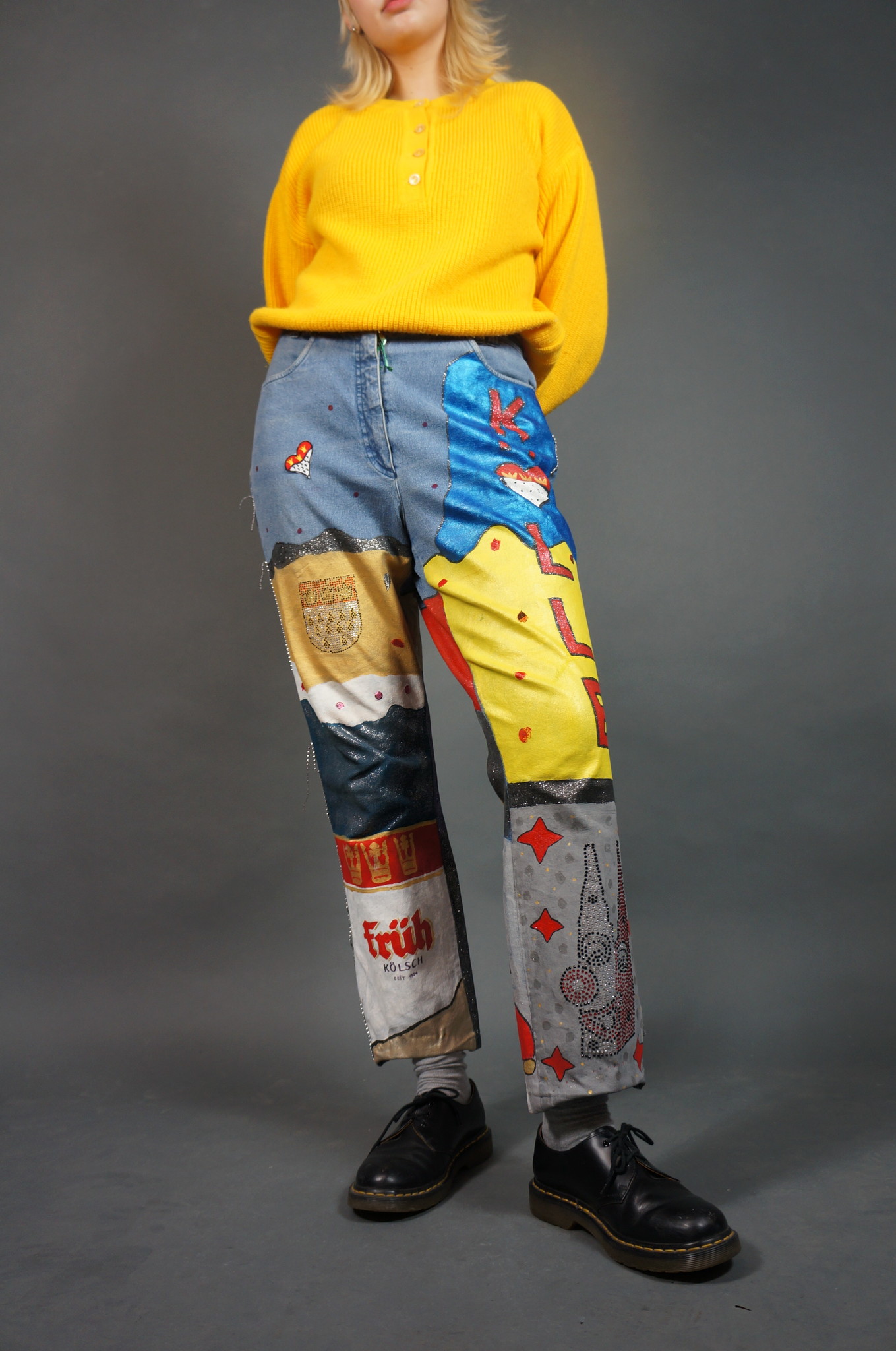 Handpainted Beer Jeans