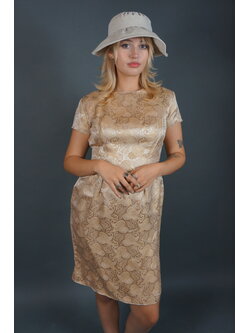 50's Gold Paisley Dress