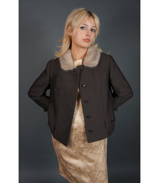 50's Wool Fur Collar Jacket