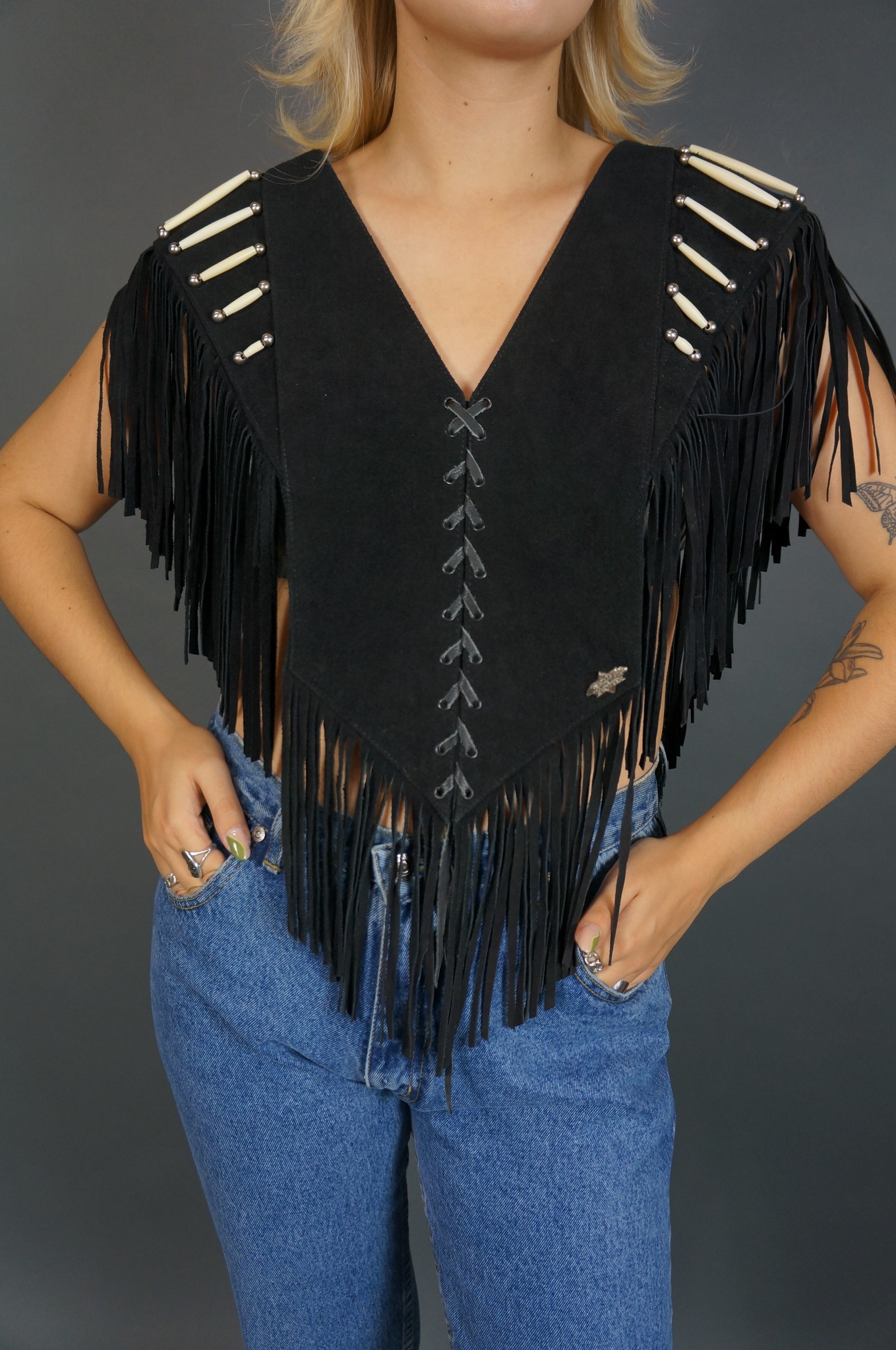 Leather Fringe Western Cape Vest