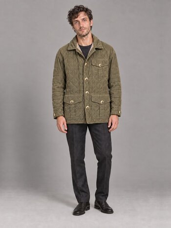 Hermès Hermès Quilted Men's Jacket Olive Green Size L