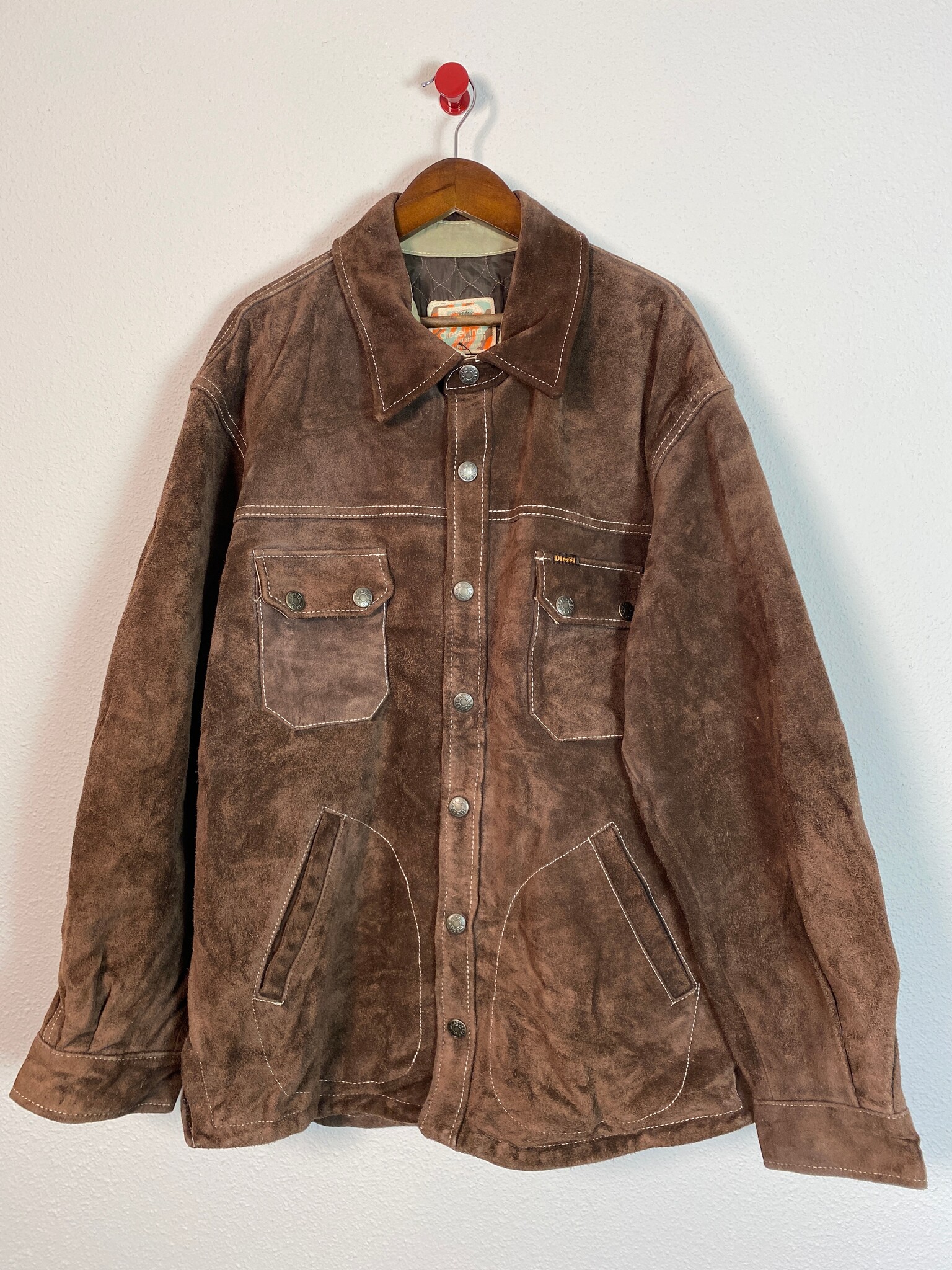 Diesel heren suède overshirt-jas bruin