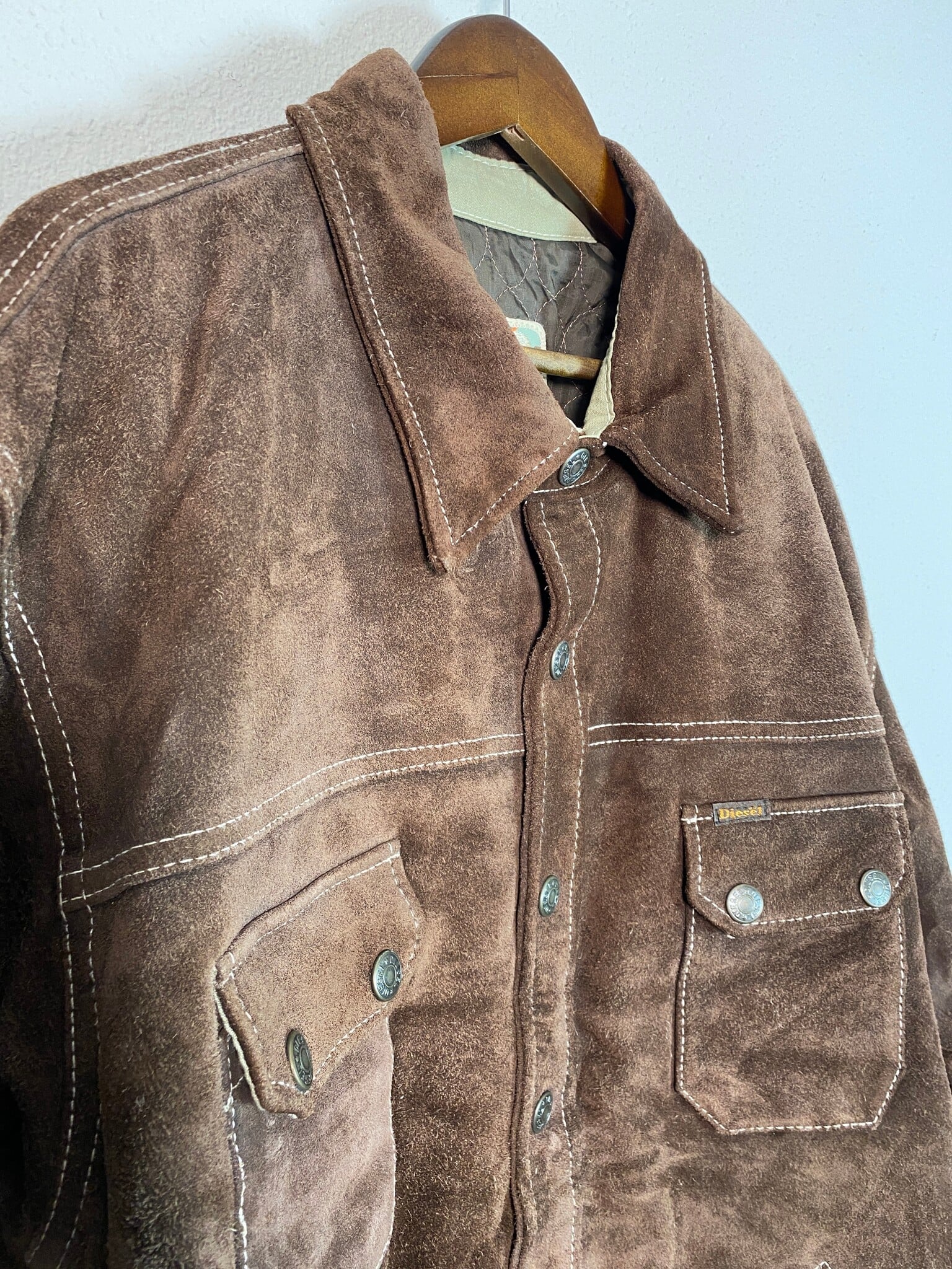 Diesel heren suède overshirt-jas bruin