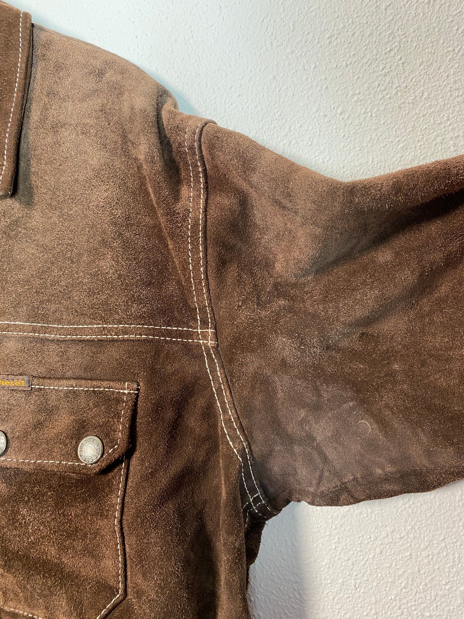 Diesel heren suède overshirt-jas bruin