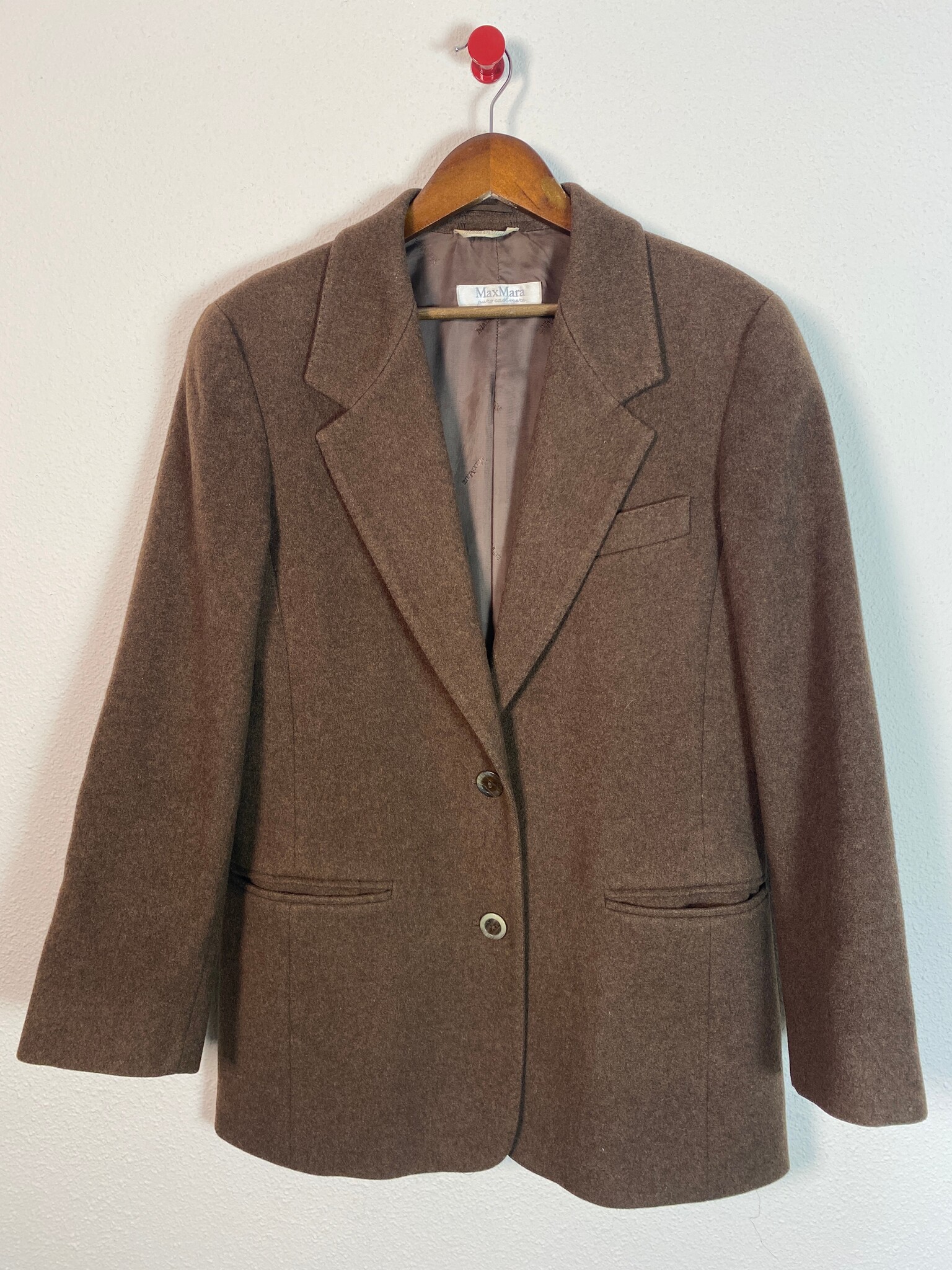 Max Mara blazerjas van cashmere in bruin