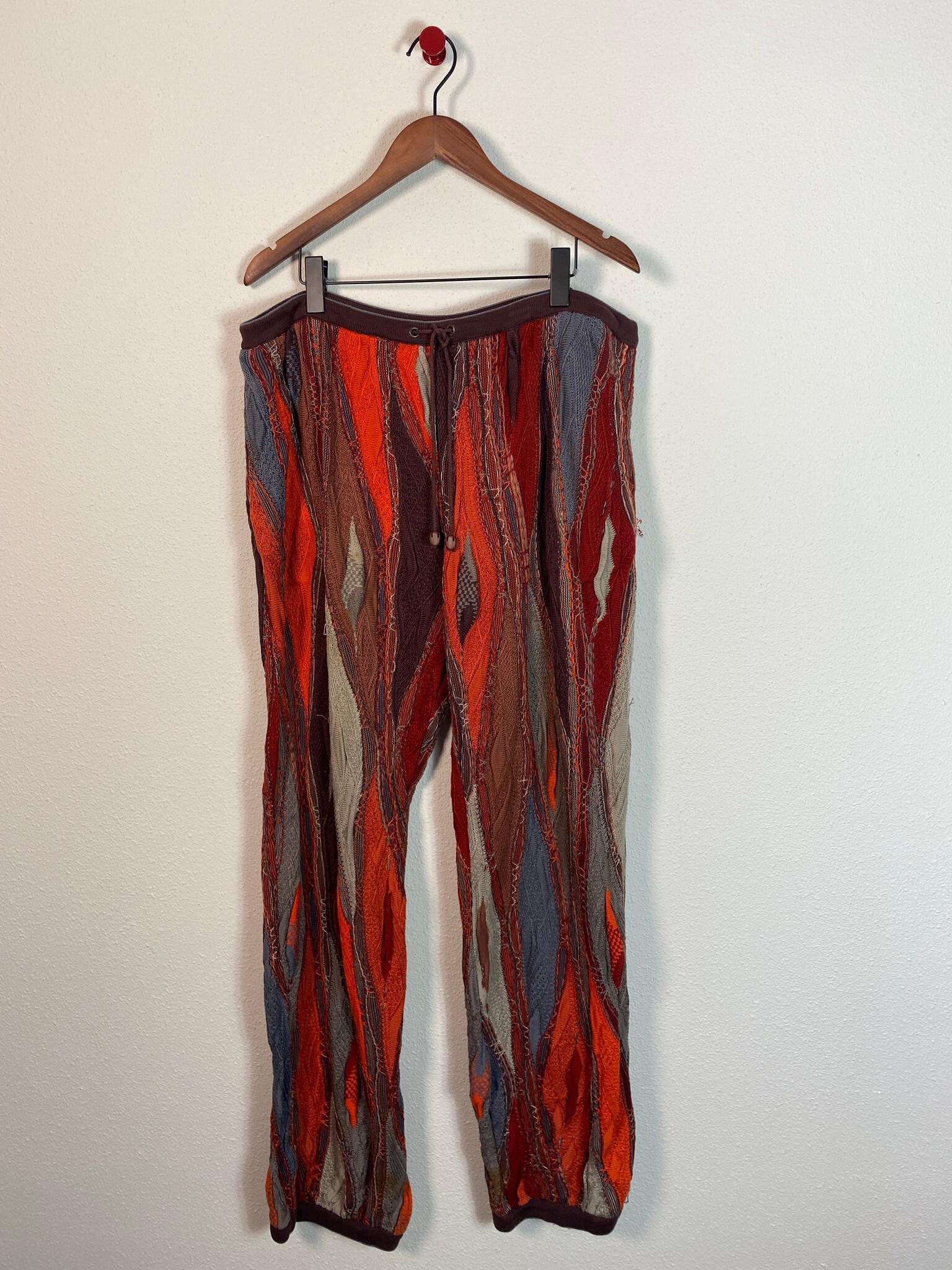 Coogi gebreide broek 3D-patroon oranje maat 2X