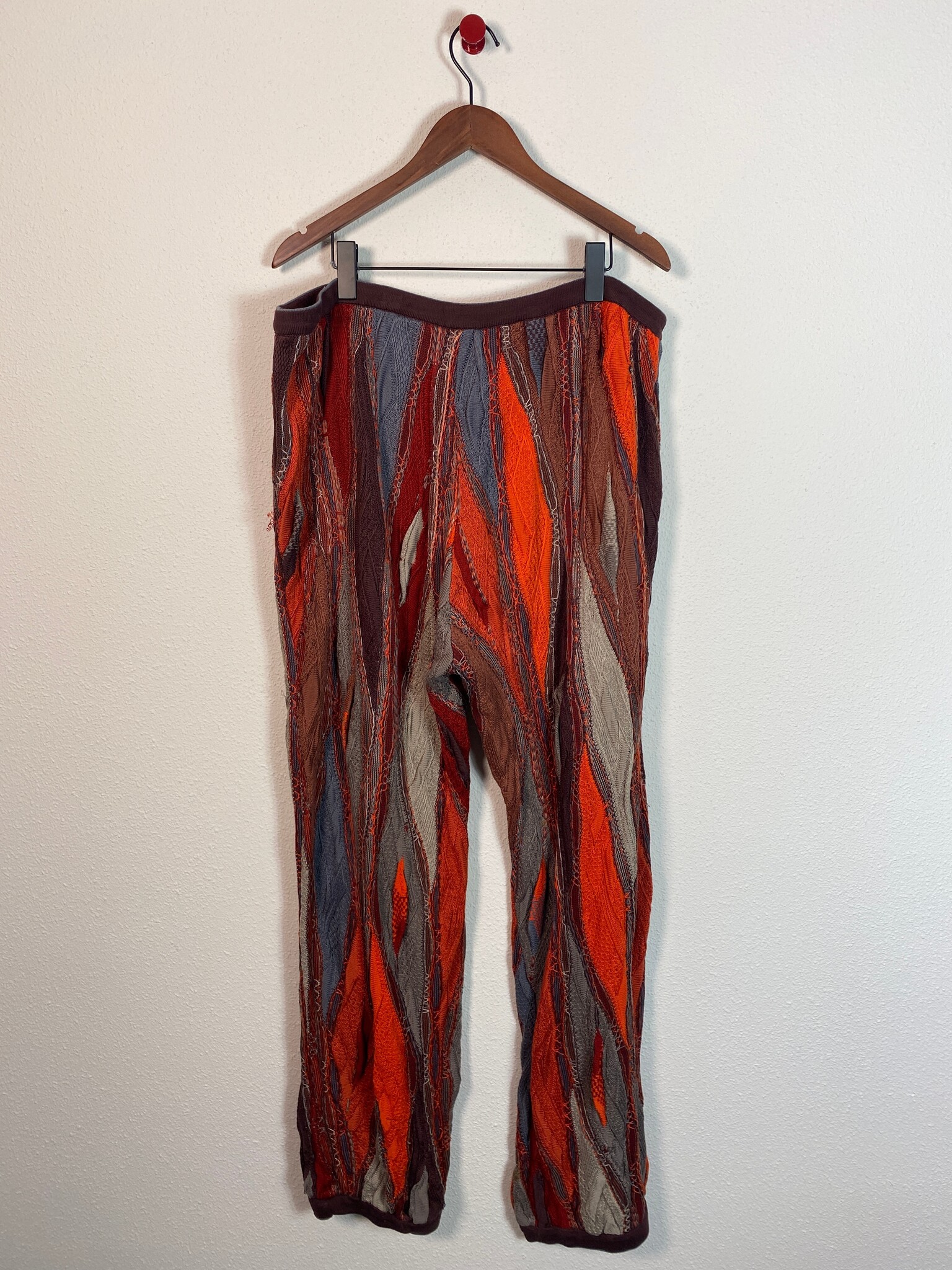 Coogi gebreide broek 3D-patroon oranje maat 2X