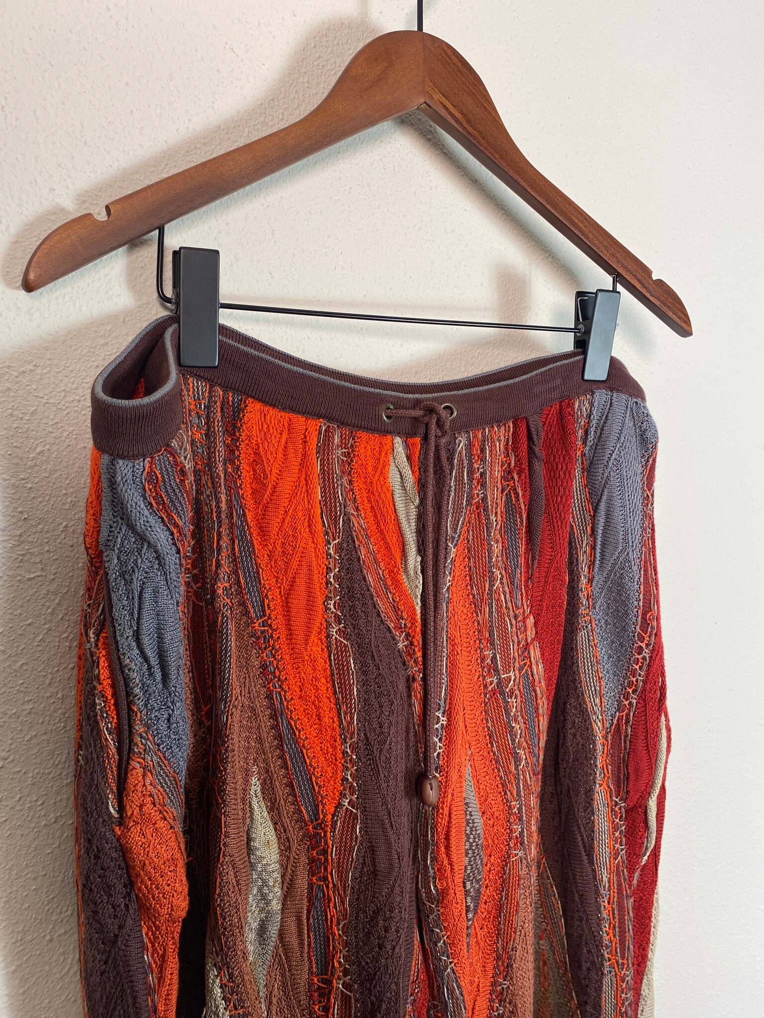 Coogi gebreide broek 3D-patroon oranje maat 2X