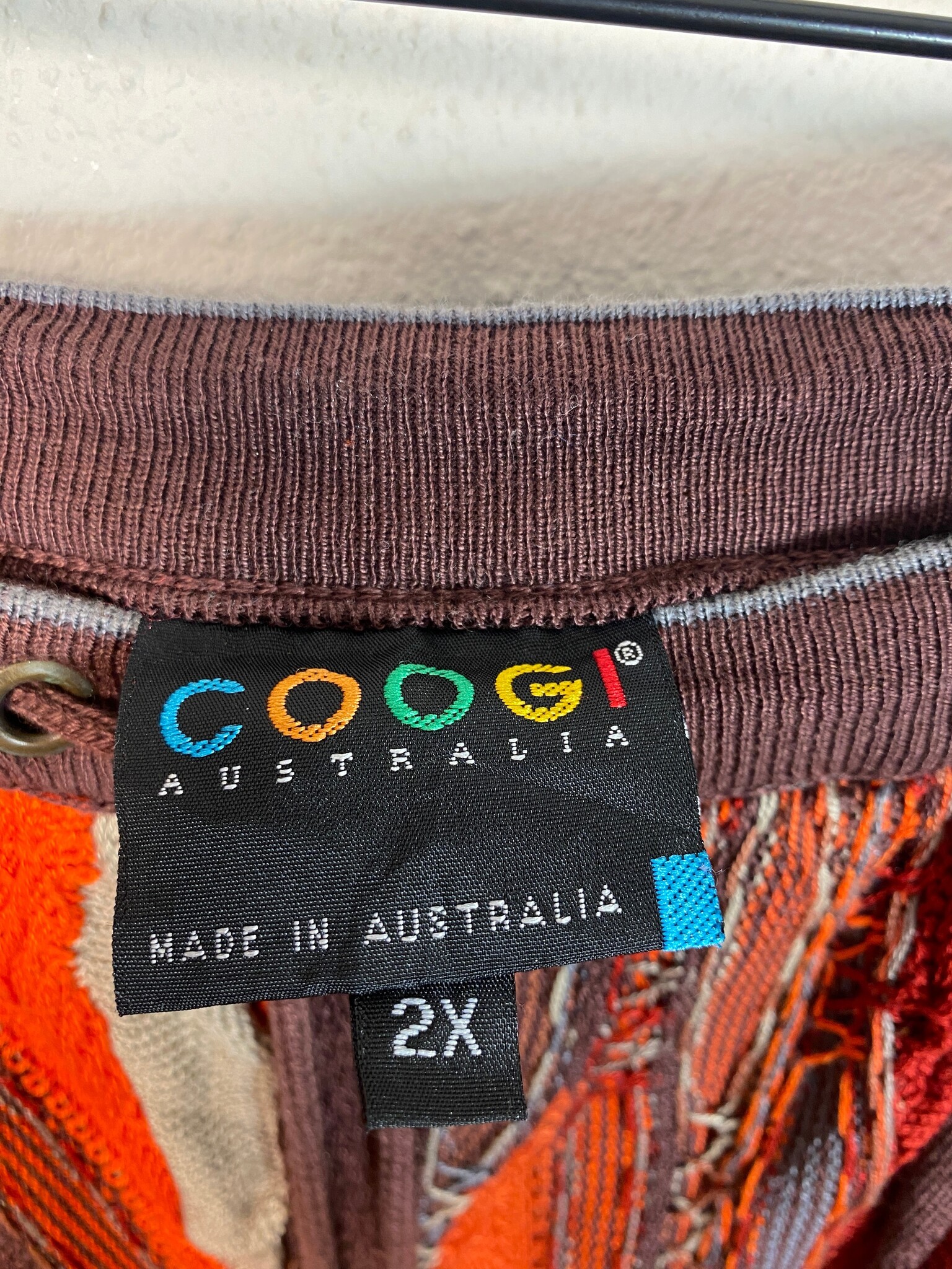 Coogi gebreide broek 3D-patroon oranje maat 2X