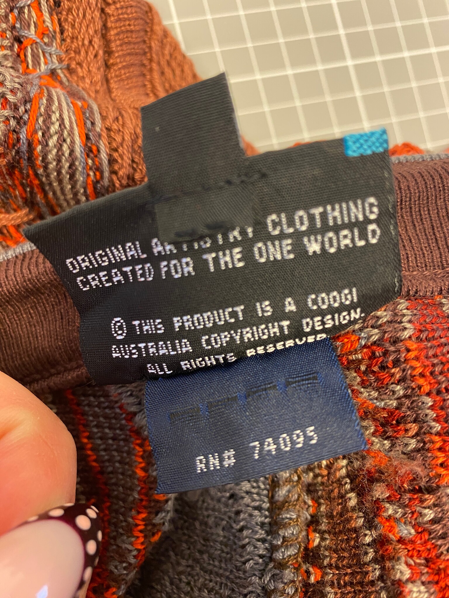 Coogi gebreide broek 3D-patroon oranje maat 2X