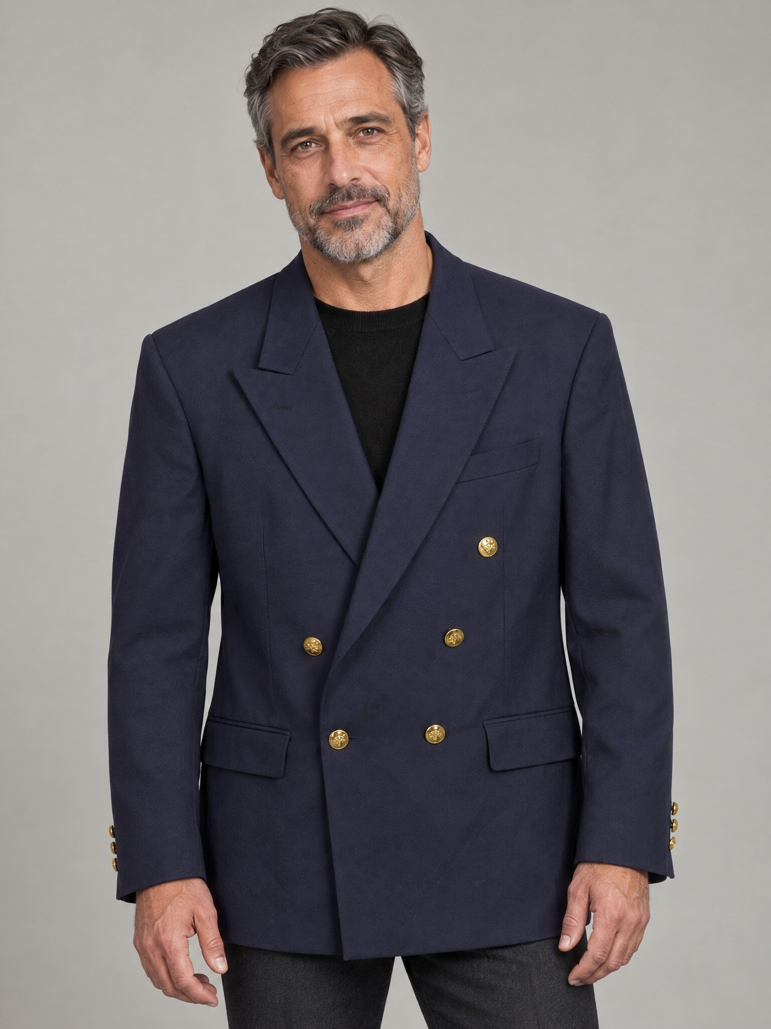 Burberry double-breasted blazer met gouden knopen