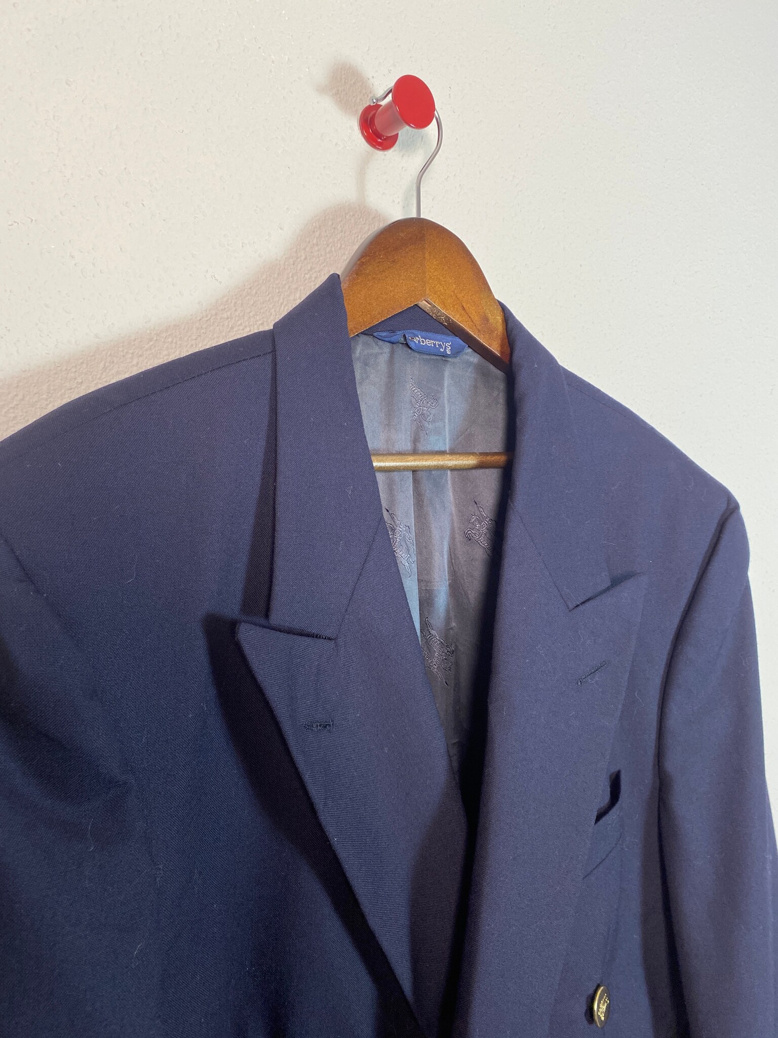Burberry double-breasted blazer met gouden knopen