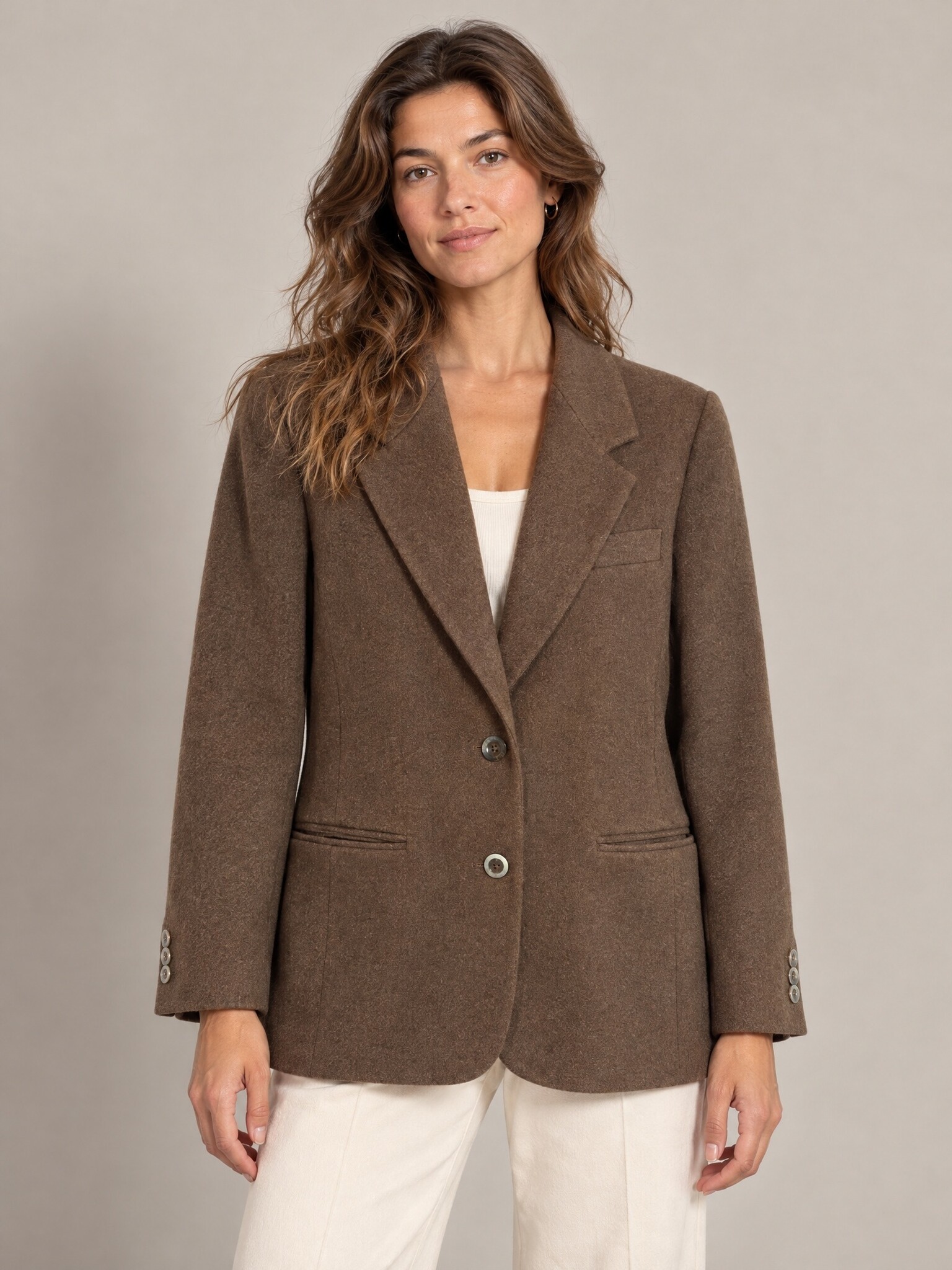 Max Mara blazerjas van cashmere in bruin