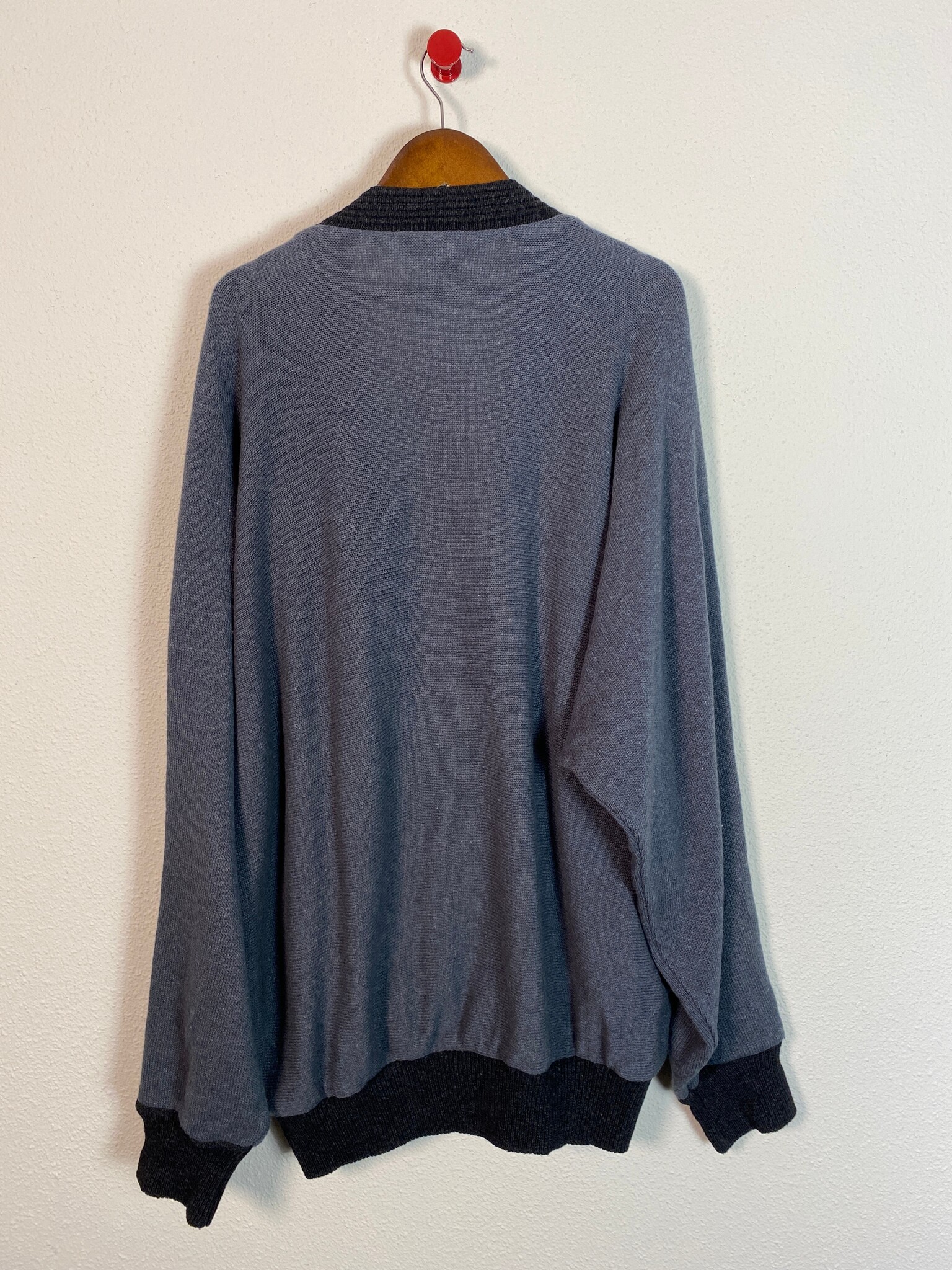 Carlo Colucci vintage colourblock vest grijs rood oker