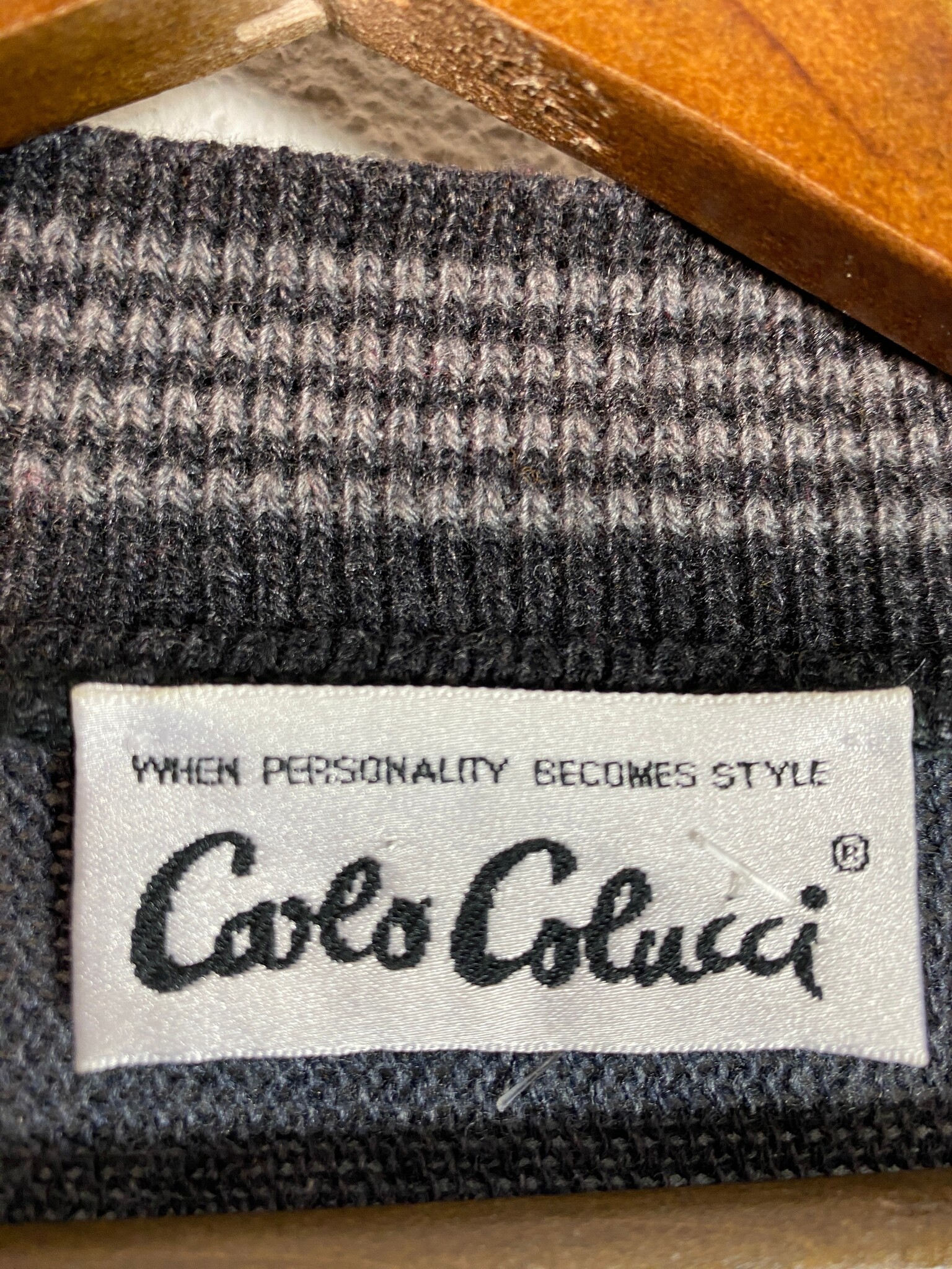 Carlo Colucci vintage colourblock vest grijs rood oker