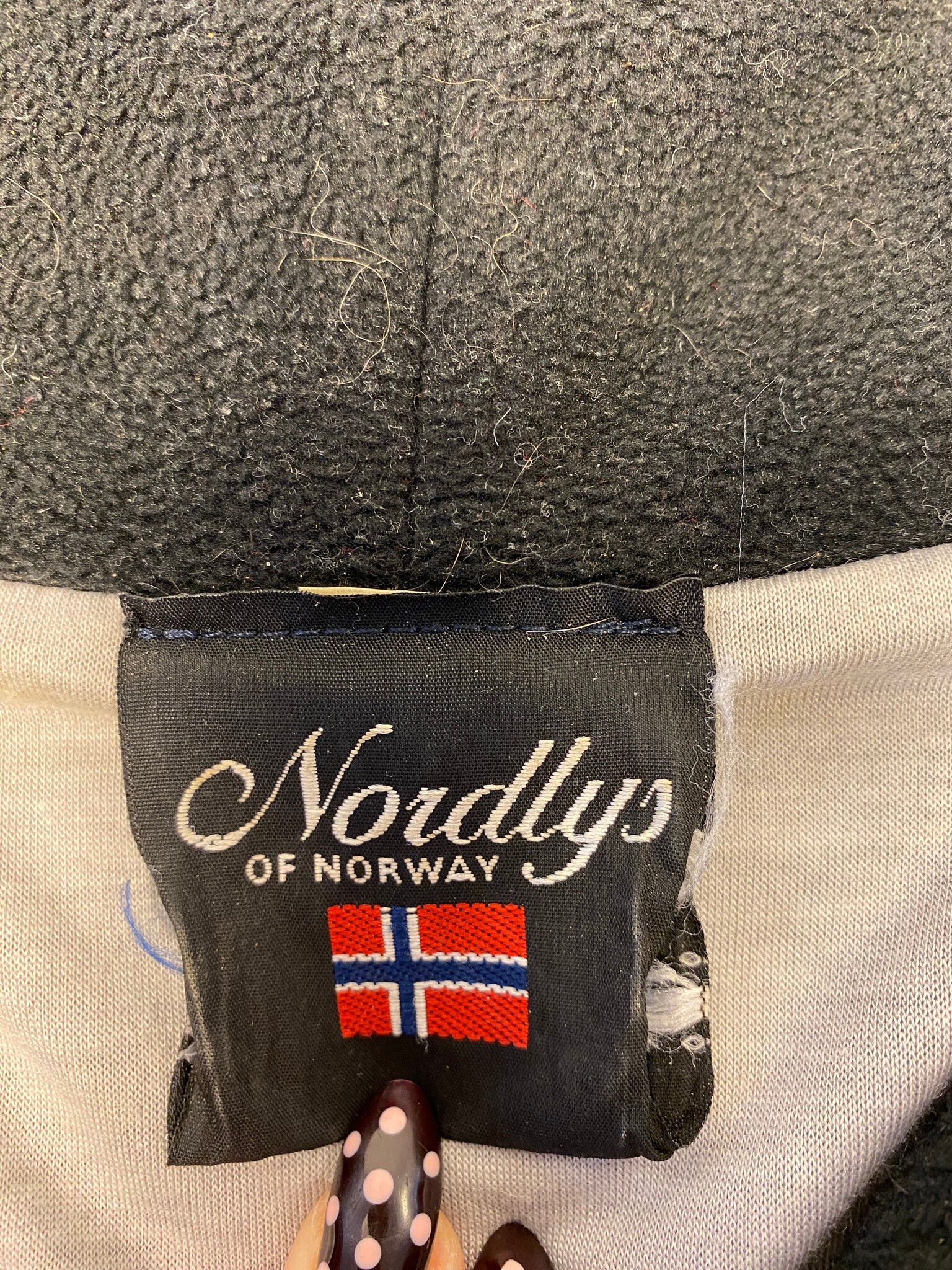 Nordlys of Norway wollen vest Noors patroon marineblauw