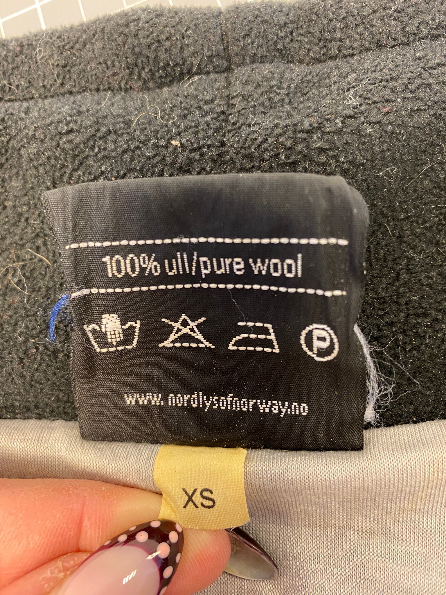 Nordlys of Norway wollen vest Noors patroon marineblauw