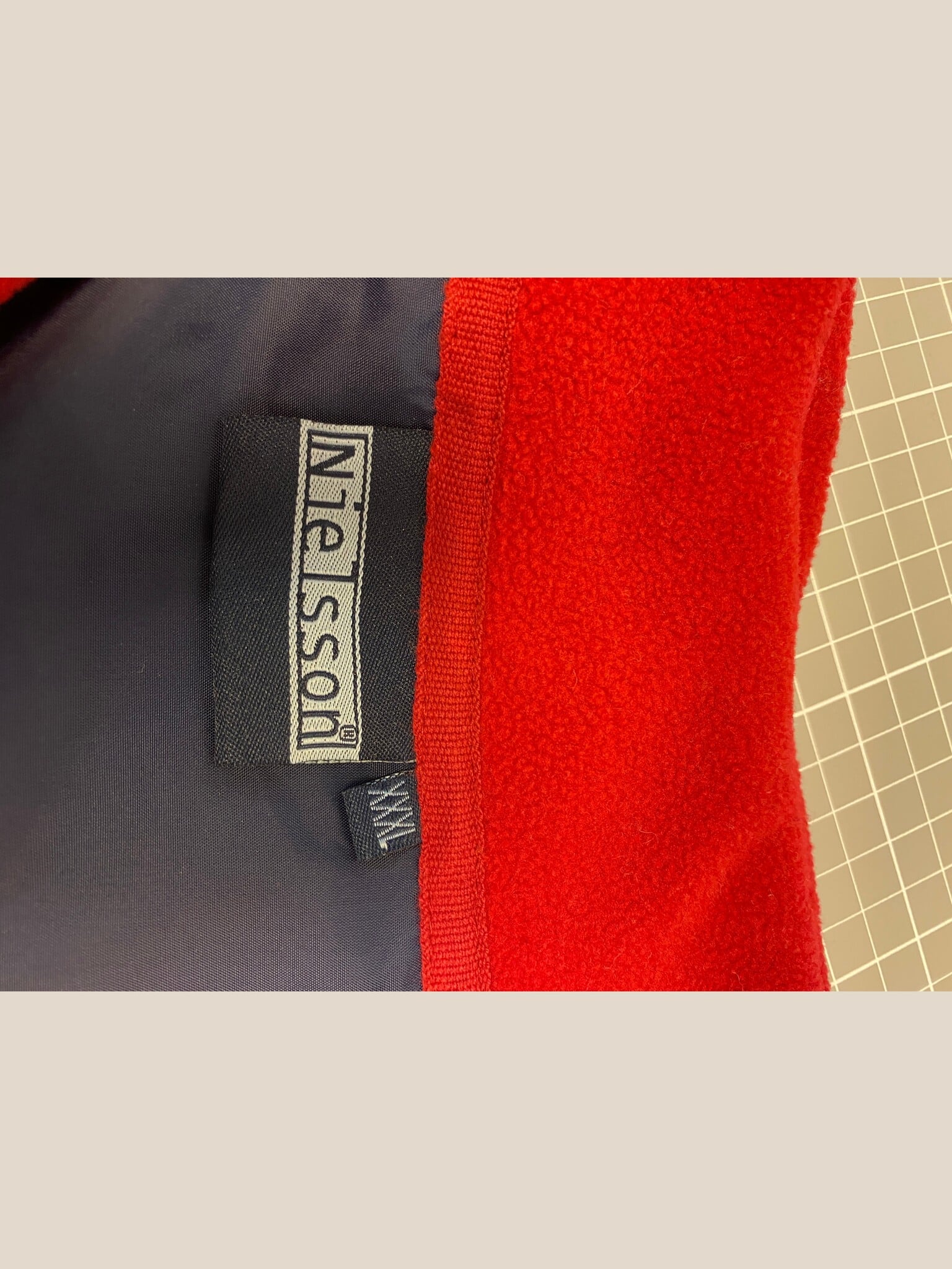 Nielsson vintage halfzip trui sneeuwvlokken rood blauw