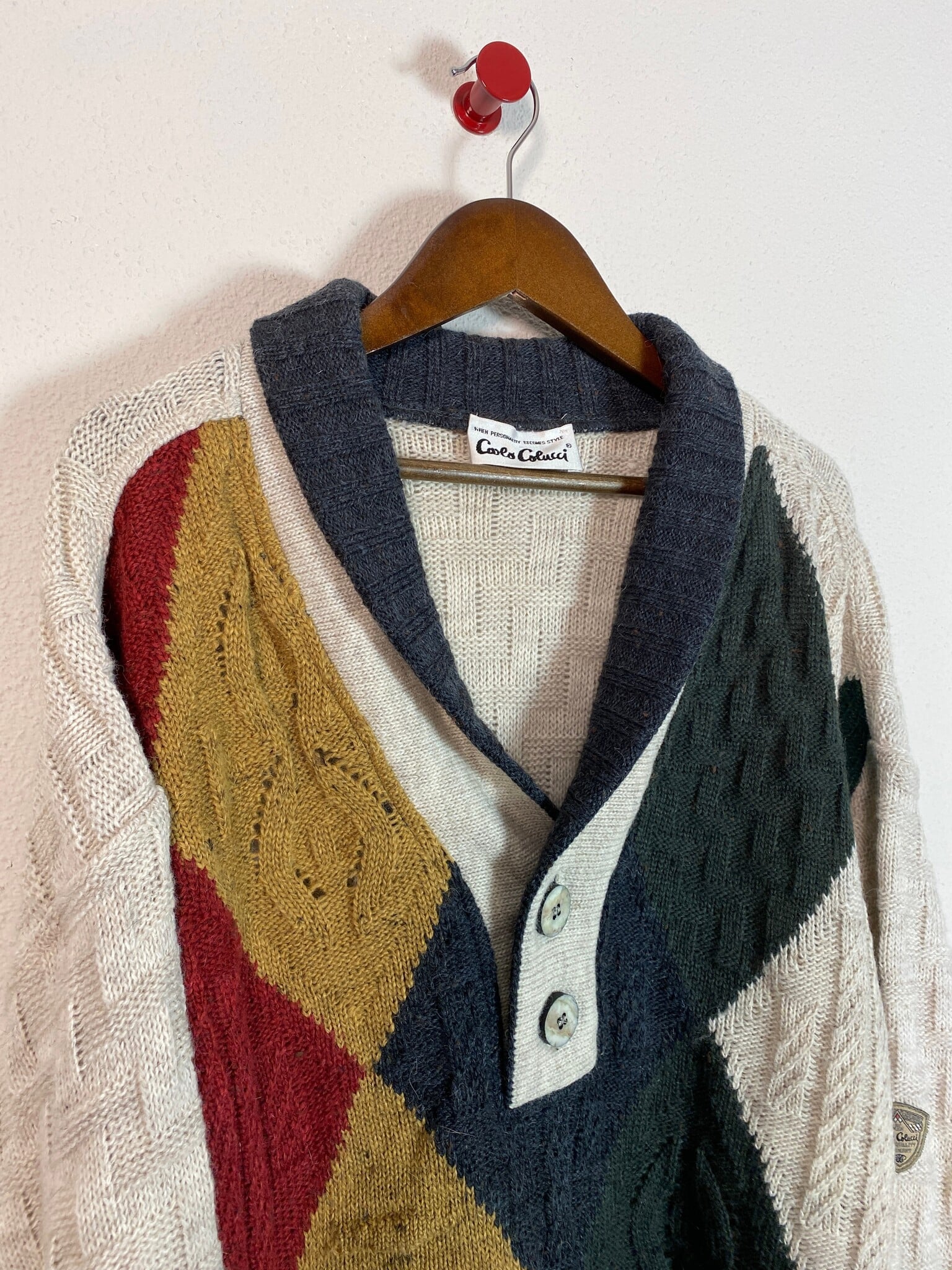 Carlo Colucci vintage herentrui met ruitmotief