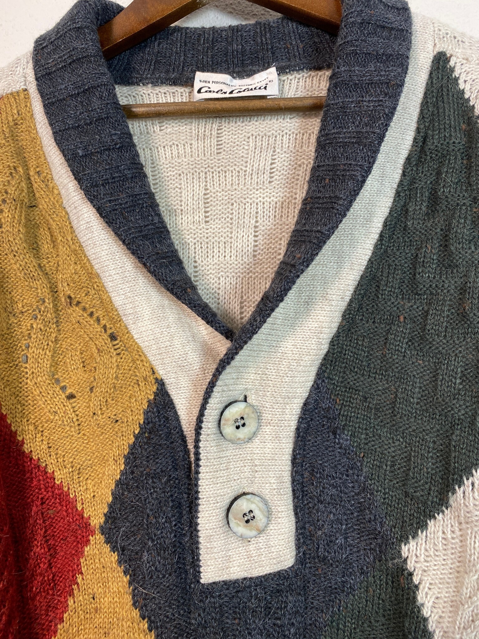Carlo Colucci vintage herentrui met ruitmotief
