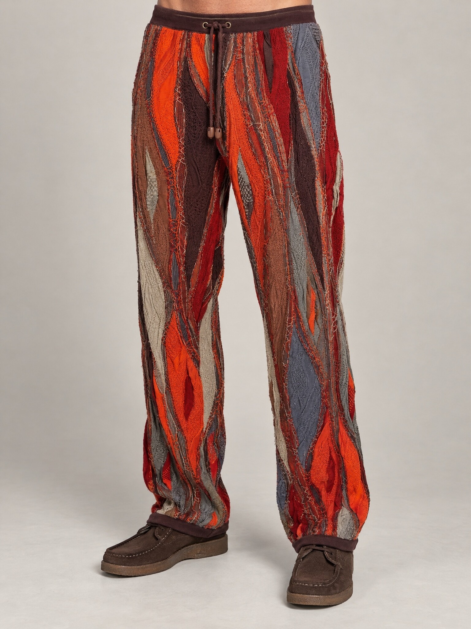 Coogi gebreide broek 3D-patroon oranje maat 2X