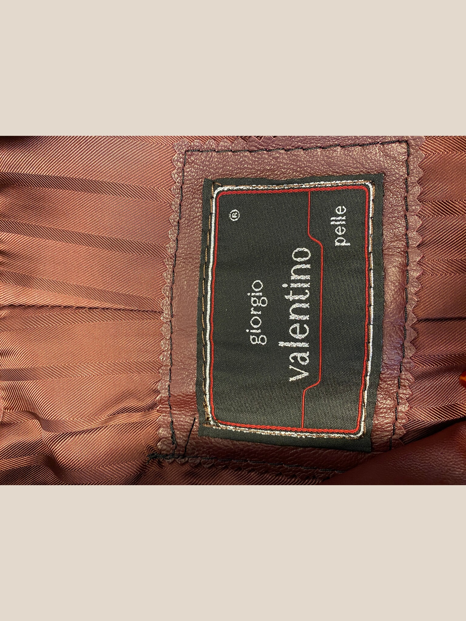 Giorgio Valentino lange leren mantel bordeaux maat S