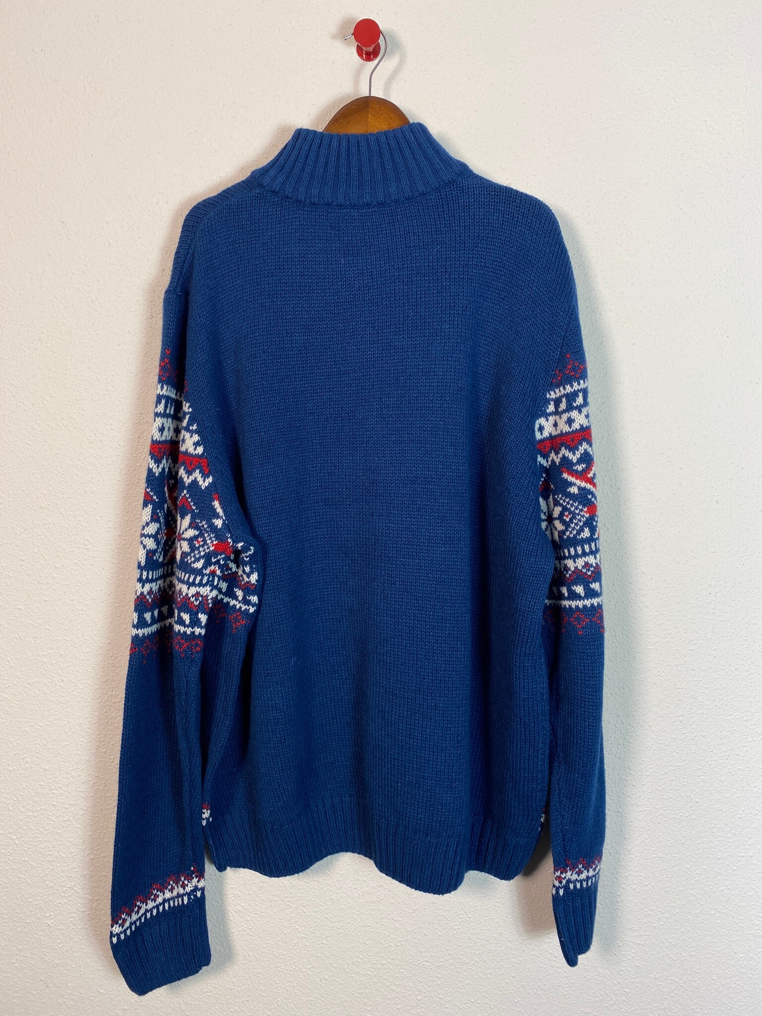 atlas for men heren trui Noors patroon blauw 3XL