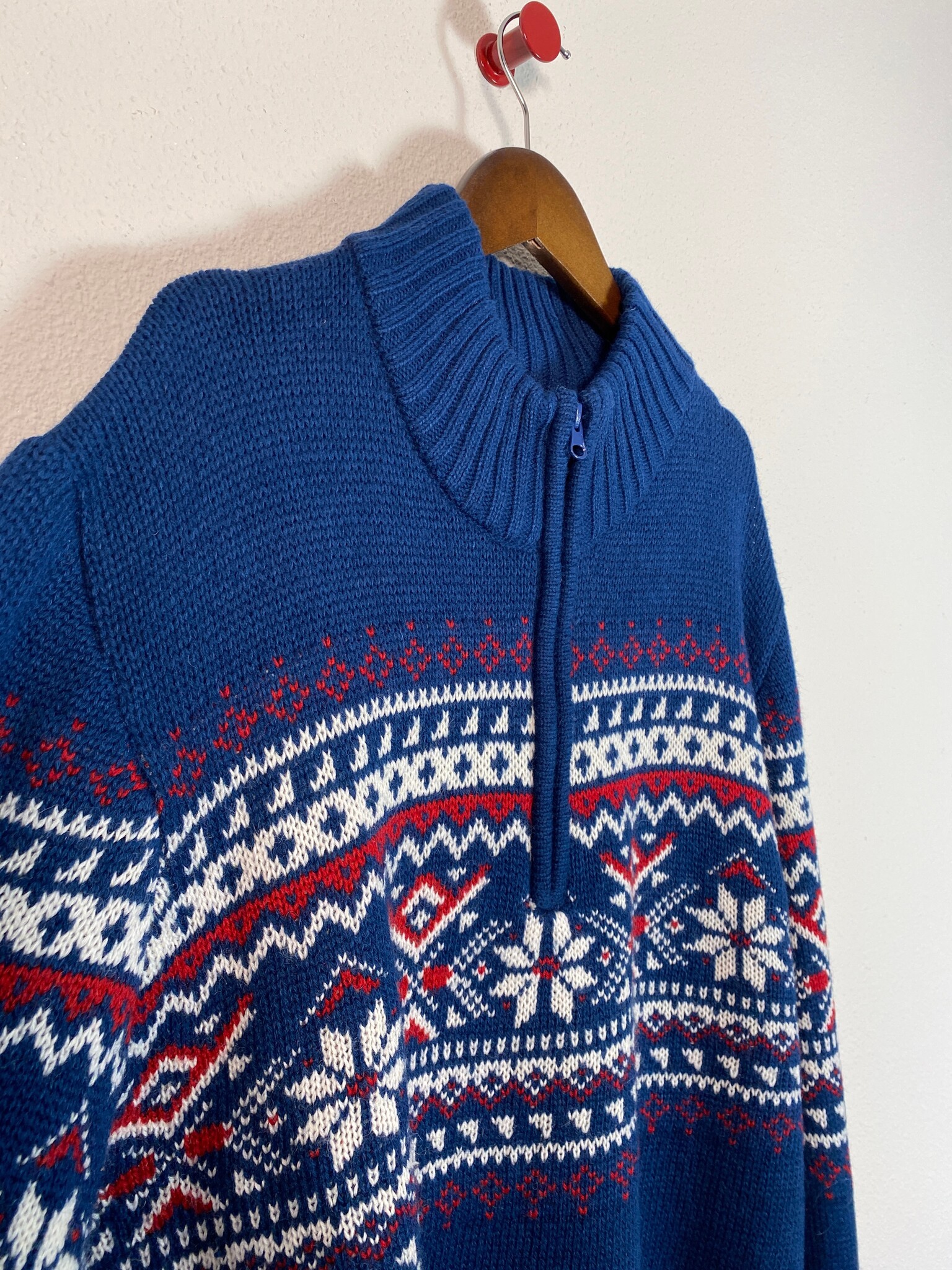 atlas for men heren trui Noors patroon blauw 3XL