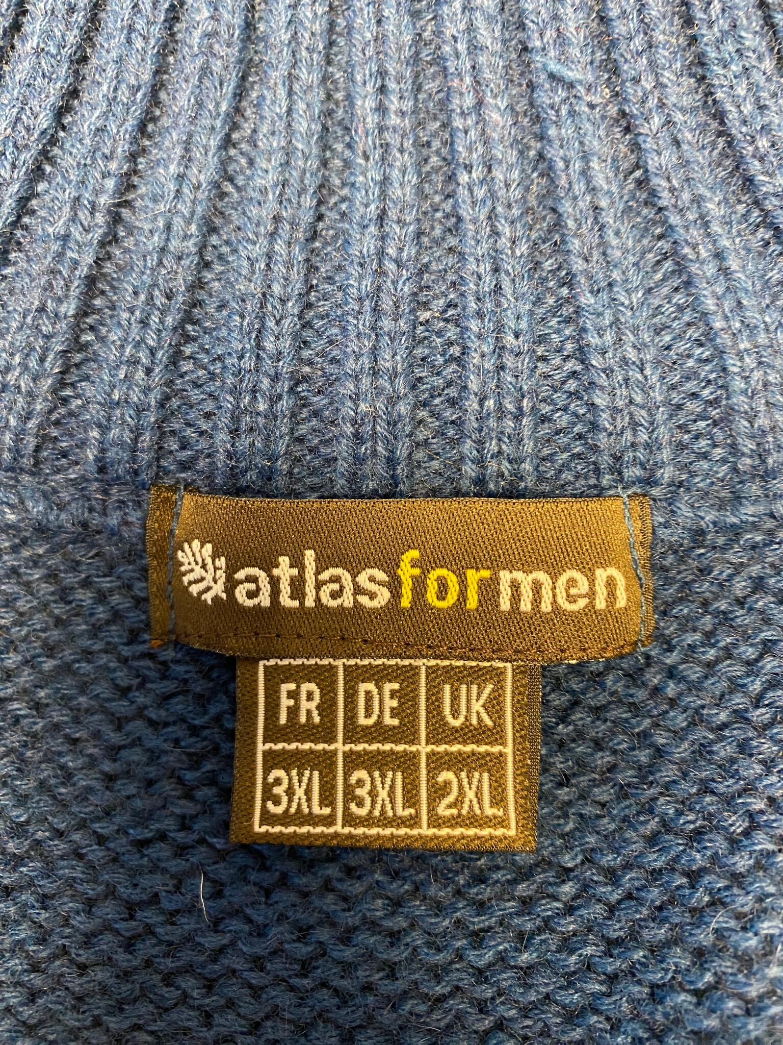 atlas for men heren trui Noors patroon blauw 3XL