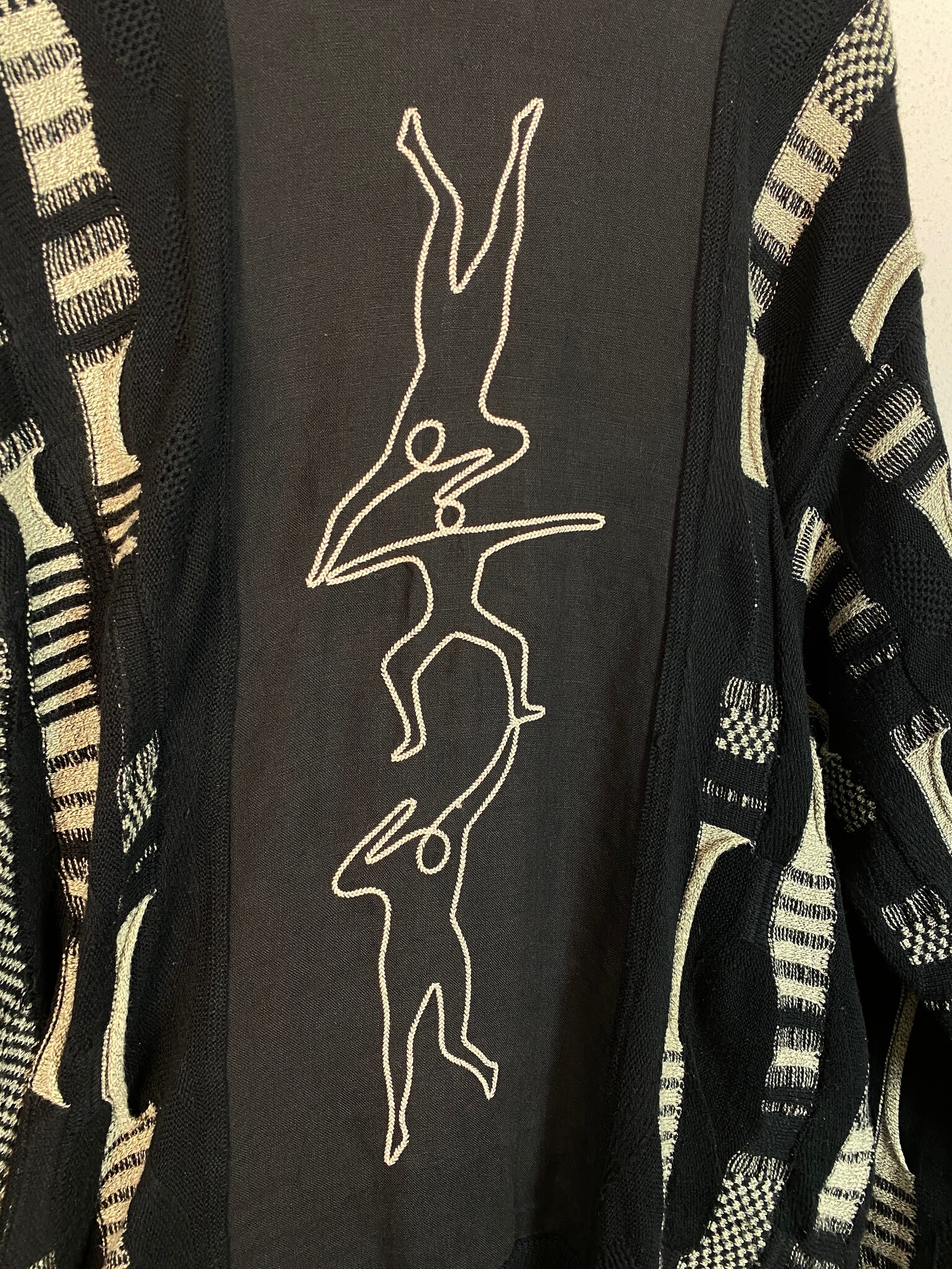 Carlo Colucci vintage trui zwart crème maat 52