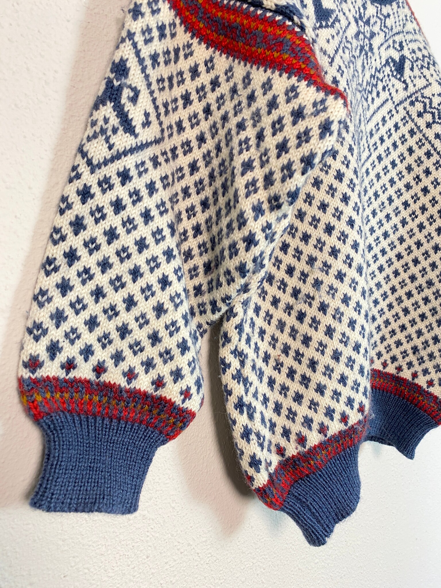 Nordstrikk vintage Noorse trui blauw wit rood