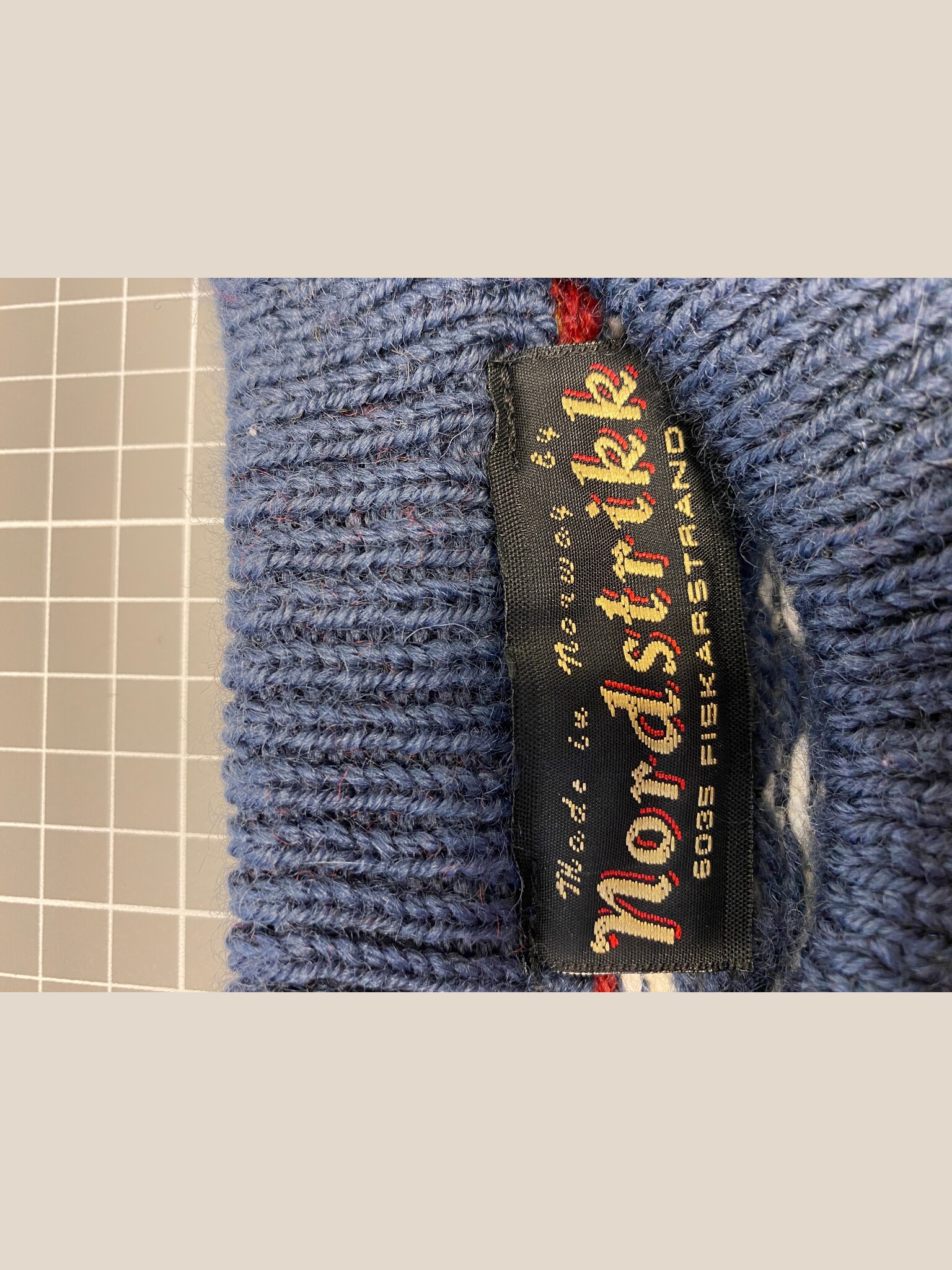 Nordstrikk vintage Noorse trui blauw wit rood