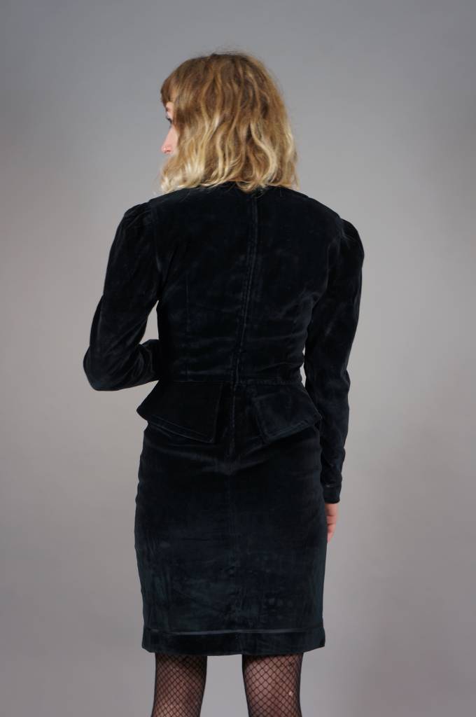 Moschino Velvet Peplum Pencil Dress