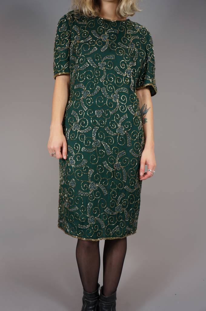 90er Seiden-Paillettenkleid Darlene