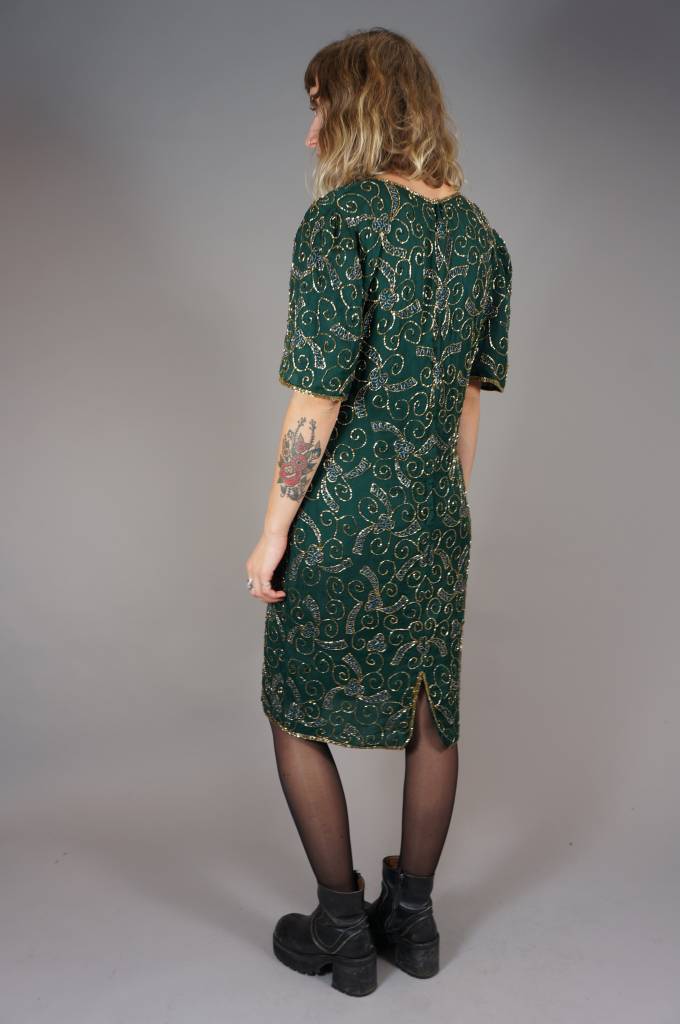 90er Seiden-Paillettenkleid Darlene